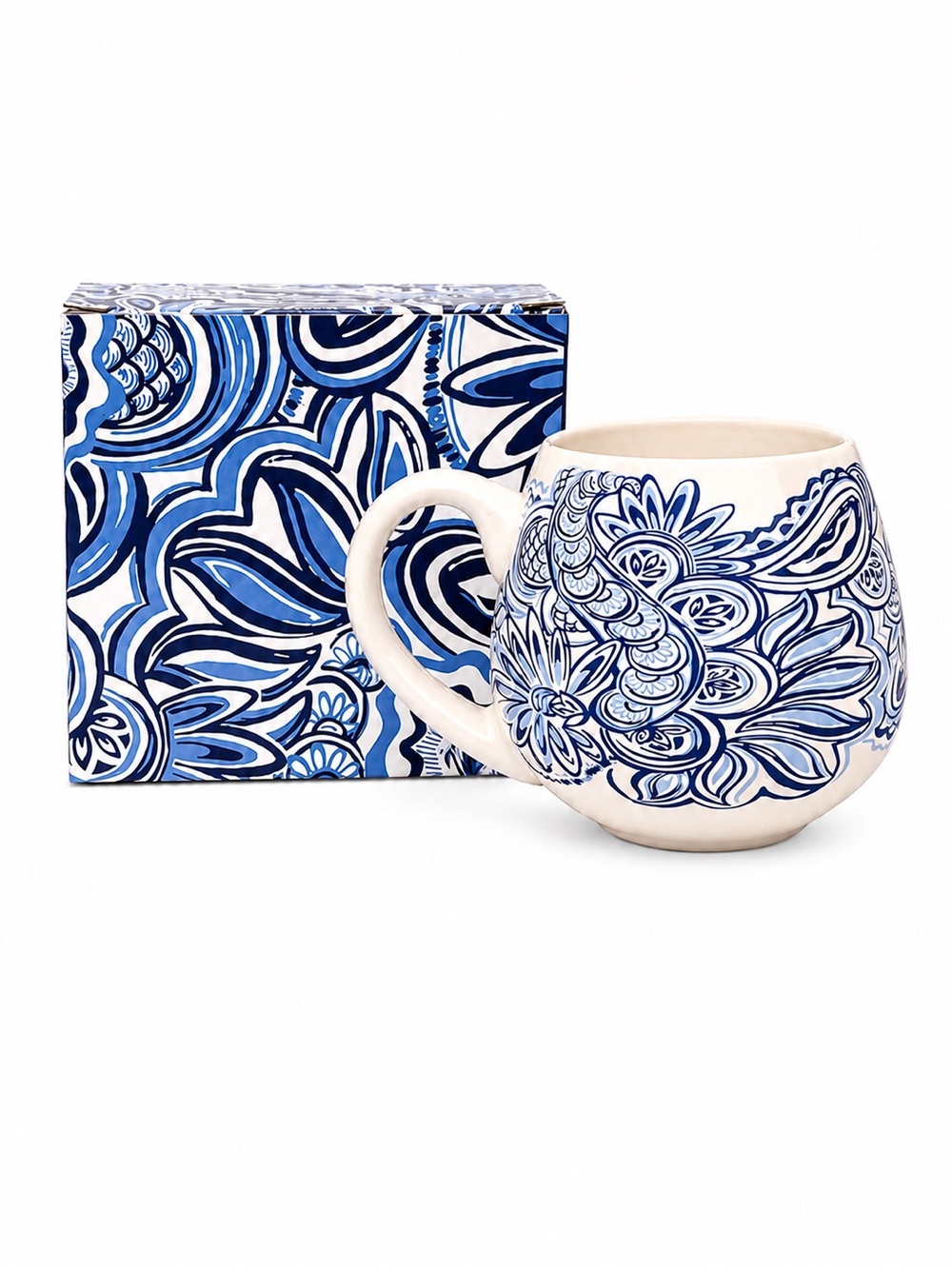 Lilly Pulitzer Give It A Whirl Paisley Ceramic Mug w/ Box